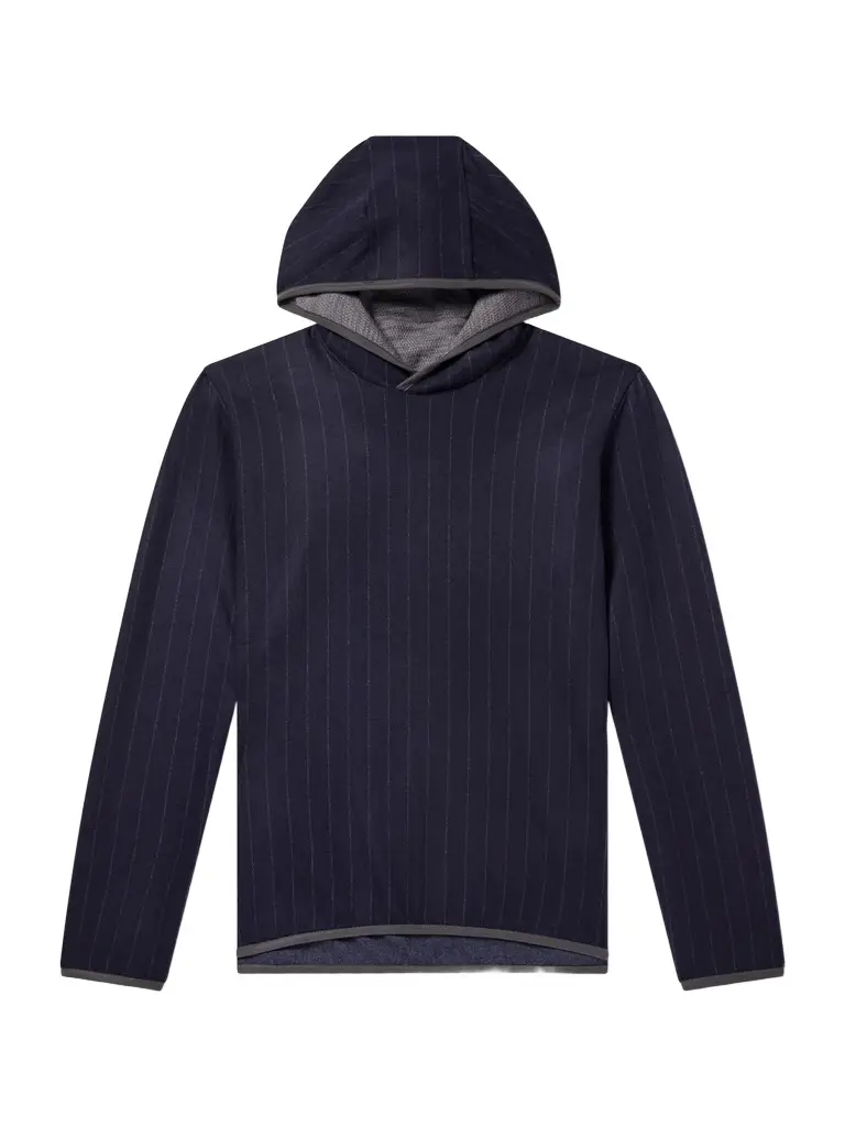 Sease Drone Pinstriped Wool-Blend Jersey Hoodie - Men