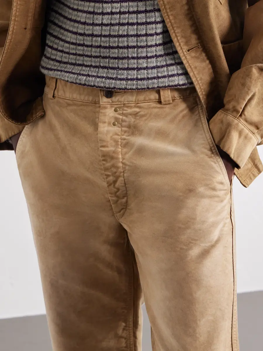 Auralee Straight-Leg Garment-Dyed Cotton-Moleskin Trousers - Men | Thumbnail 5 Auralee Straight-Leg Garment-Dyed Cotton-Moleskin Trousers - Men | Thumbnail 5
