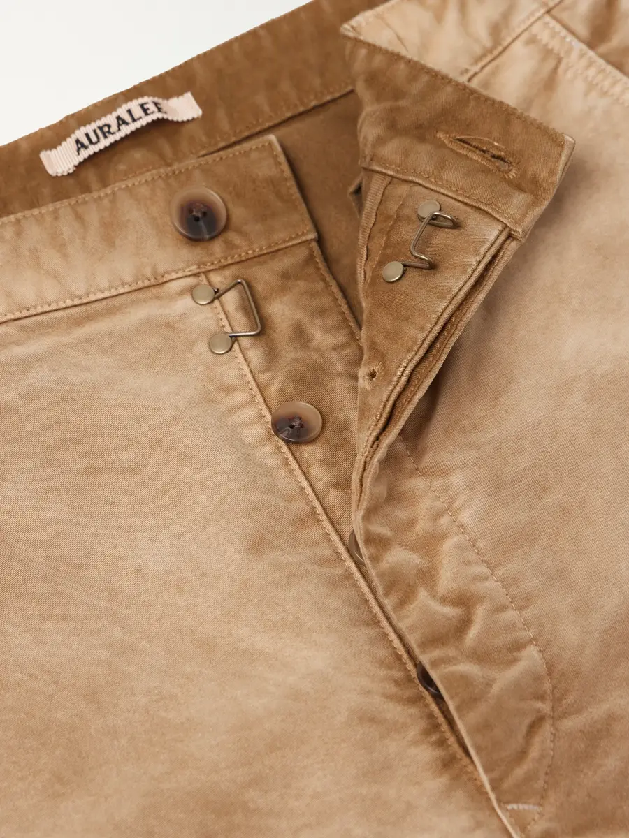 Auralee Straight-Leg Garment-Dyed Cotton-Moleskin Trousers - Men | Thumbnail 6 Auralee Straight-Leg Garment-Dyed Cotton-Moleskin Trousers - Men | Thumbnail 6