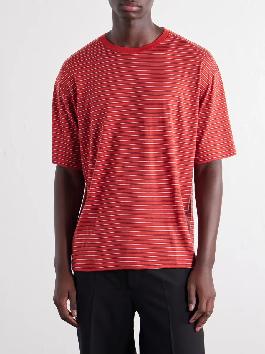 Auralee Striped Wool-Jersey T-Shirt - Men | Thumbnail 3 Auralee Striped Wool-Jersey T-Shirt - Men | Thumbnail 3