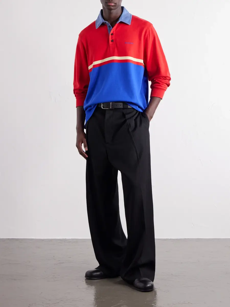 JW Anderson Contrast Collar Colour-Block Cotton-Jersey Polo Shirt - Men | Thumbnail 2 JW Anderson Contrast Collar Colour-Block Cotton-Jersey Polo Shirt - Men | Thumbnail 2