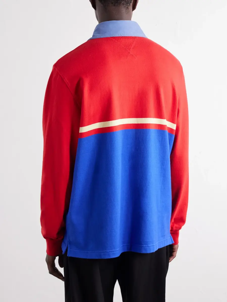 JW Anderson Contrast Collar Colour-Block Cotton-Jersey Polo Shirt - Men | Thumbnail 4 JW Anderson Contrast Collar Colour-Block Cotton-Jersey Polo Shirt - Men | Thumbnail 4