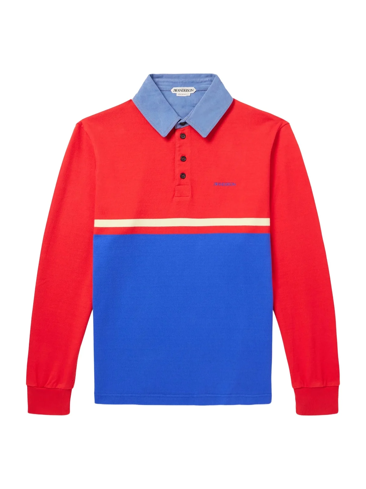 JW Anderson Contrast Collar Colour-Block Cotton-Jersey Polo Shirt - Men