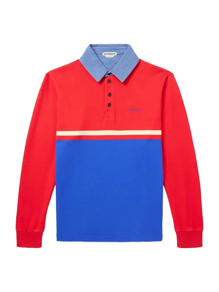 Contrast Collar Colour-Block Cotton-Jersey Polo Shirt - Men Contrast Collar Colour-Block Cotton-Jersey Polo Shirt - Men