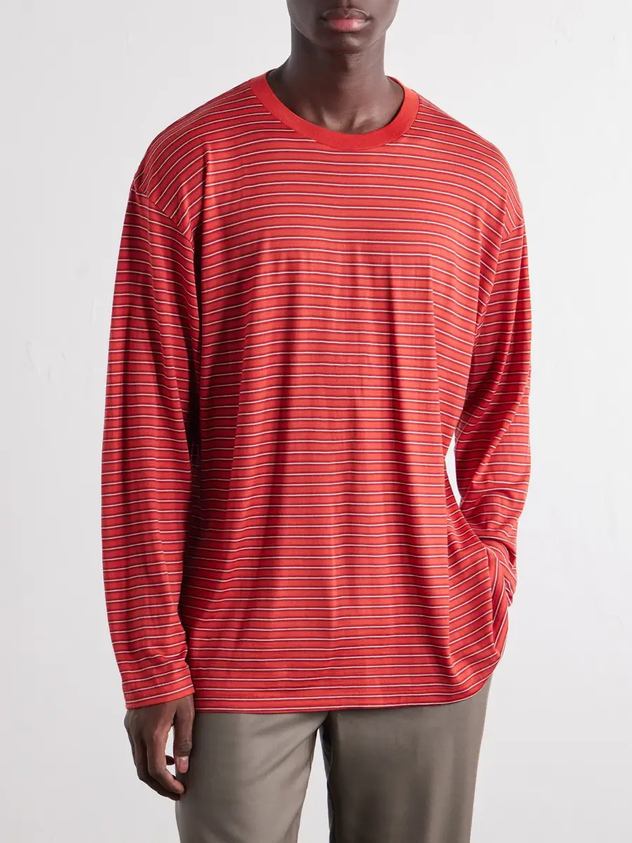 Auralee Striped Wool-Jersey T-Shirt - Men | Thumbnail 3 Auralee Striped Wool-Jersey T-Shirt - Men | Thumbnail 3