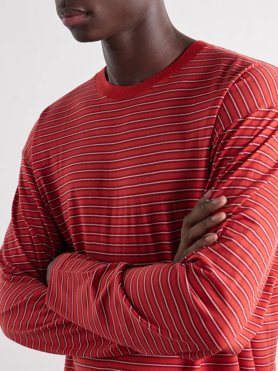 Auralee Striped Wool-Jersey T-Shirt - Men | Thumbnail 5 Auralee Striped Wool-Jersey T-Shirt - Men | Thumbnail 5