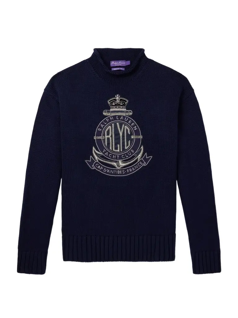Ralph Lauren Purple Label Logo-Appliquéd Cotton-Blend Sweater - Men