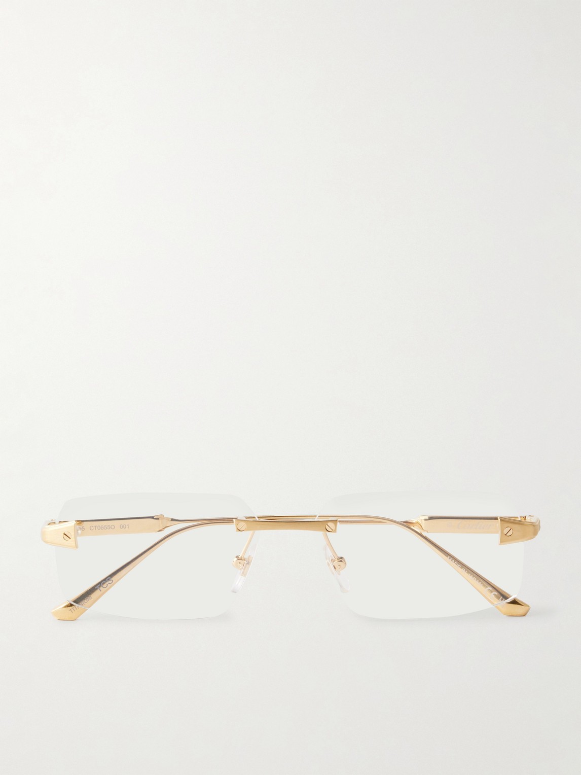Cartier Eyewear Santos de Cartier Gold-Tone Titanium Glasses - Men