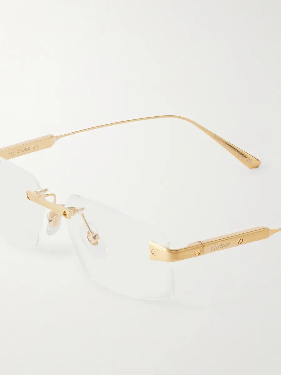 Cartier Eyewear Santos de Cartier Gold-Tone Titanium Glasses - Men | Thumbnail 5 Cartier Eyewear Santos de Cartier Gold-Tone Titanium Glasses - Men | Thumbnail 5