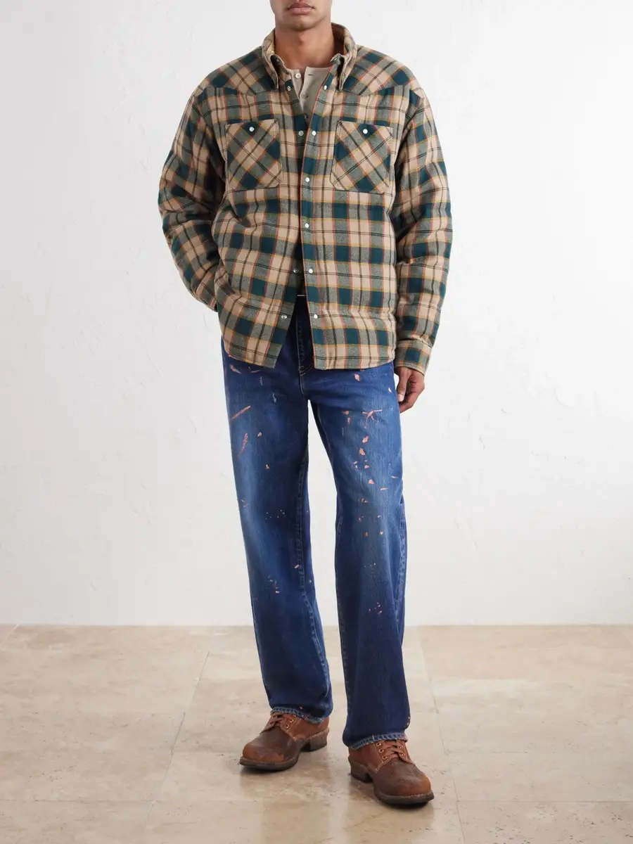 Visvim Kerchief Checked Wool and Linen-Blend Down Jacket - Men | Thumbnail 2 Visvim Kerchief Checked Wool and Linen-Blend Down Jacket - Men | Thumbnail 2