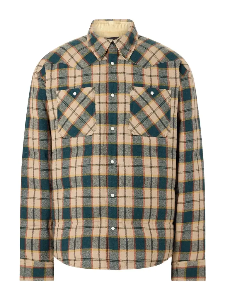 Visvim Kerchief Checked Wool and Linen-Blend Down Jacket - Men