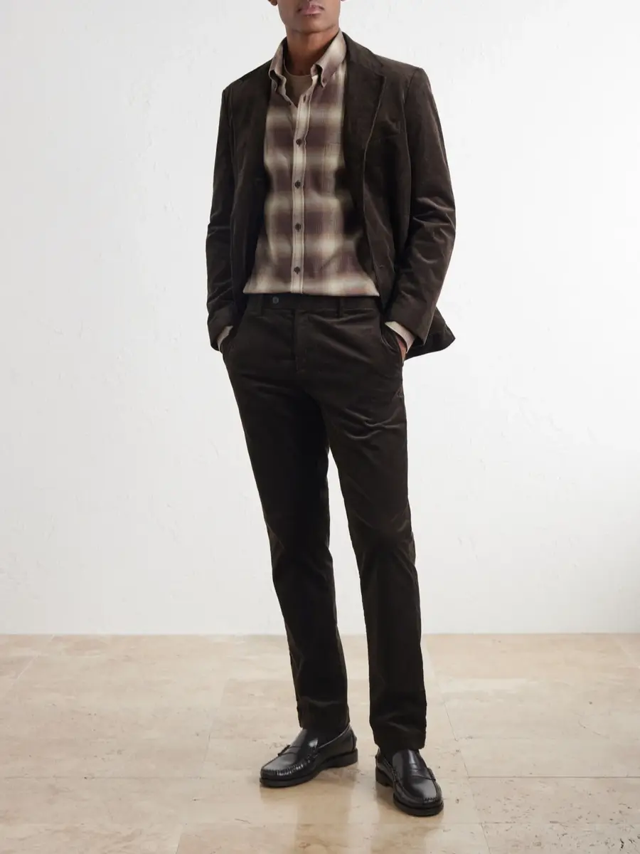 Sunspel Straight-Leg Cotton-Corduroy Suit Trousers - Men | Thumbnail 2
