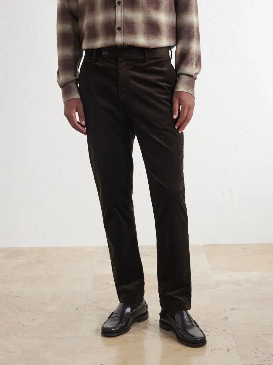 Sunspel Straight-Leg Cotton-Corduroy Suit Trousers - Men | Thumbnail 3