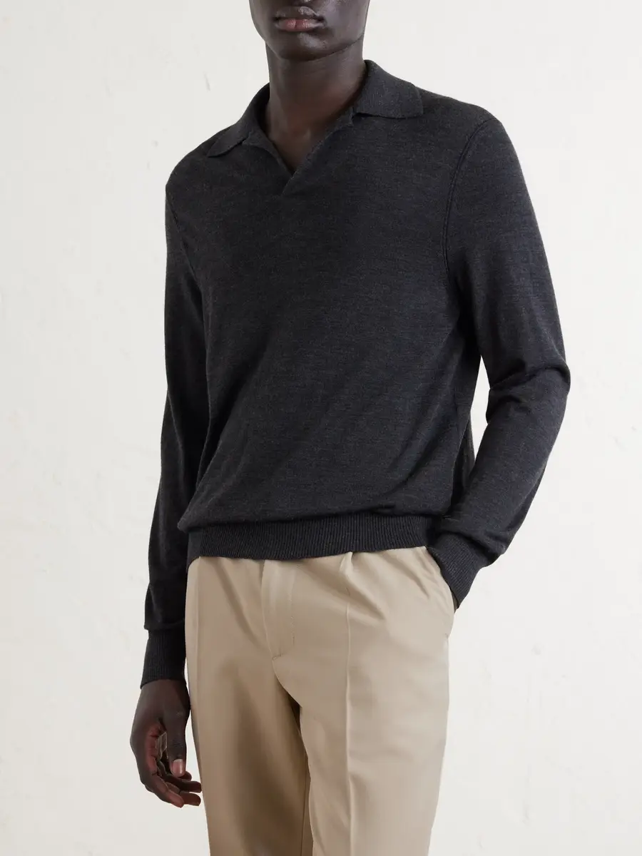 dunhill Merino Wool Polo Shirt - Men | Thumbnail 3