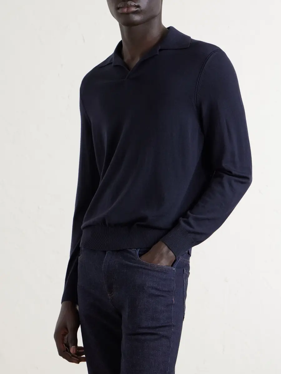 dunhill Merino Wool Polo Shirt - Men | Thumbnail 3 dunhill Merino Wool Polo Shirt - Men | Thumbnail 3