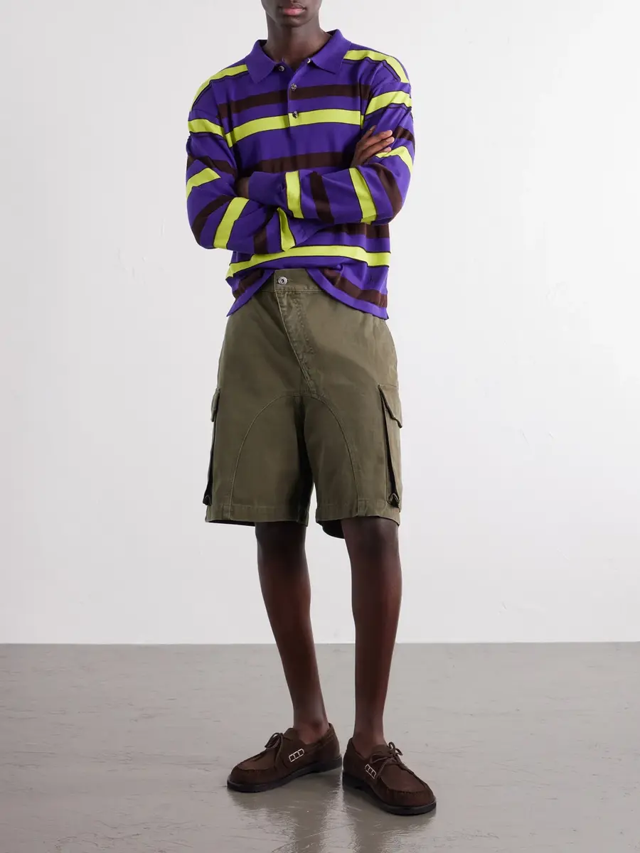JW Anderson Twisted Straight-Leg Cotton-Twill Shorts - Men | Thumbnail 2 JW Anderson Twisted Straight-Leg Cotton-Twill Shorts - Men | Thumbnail 2