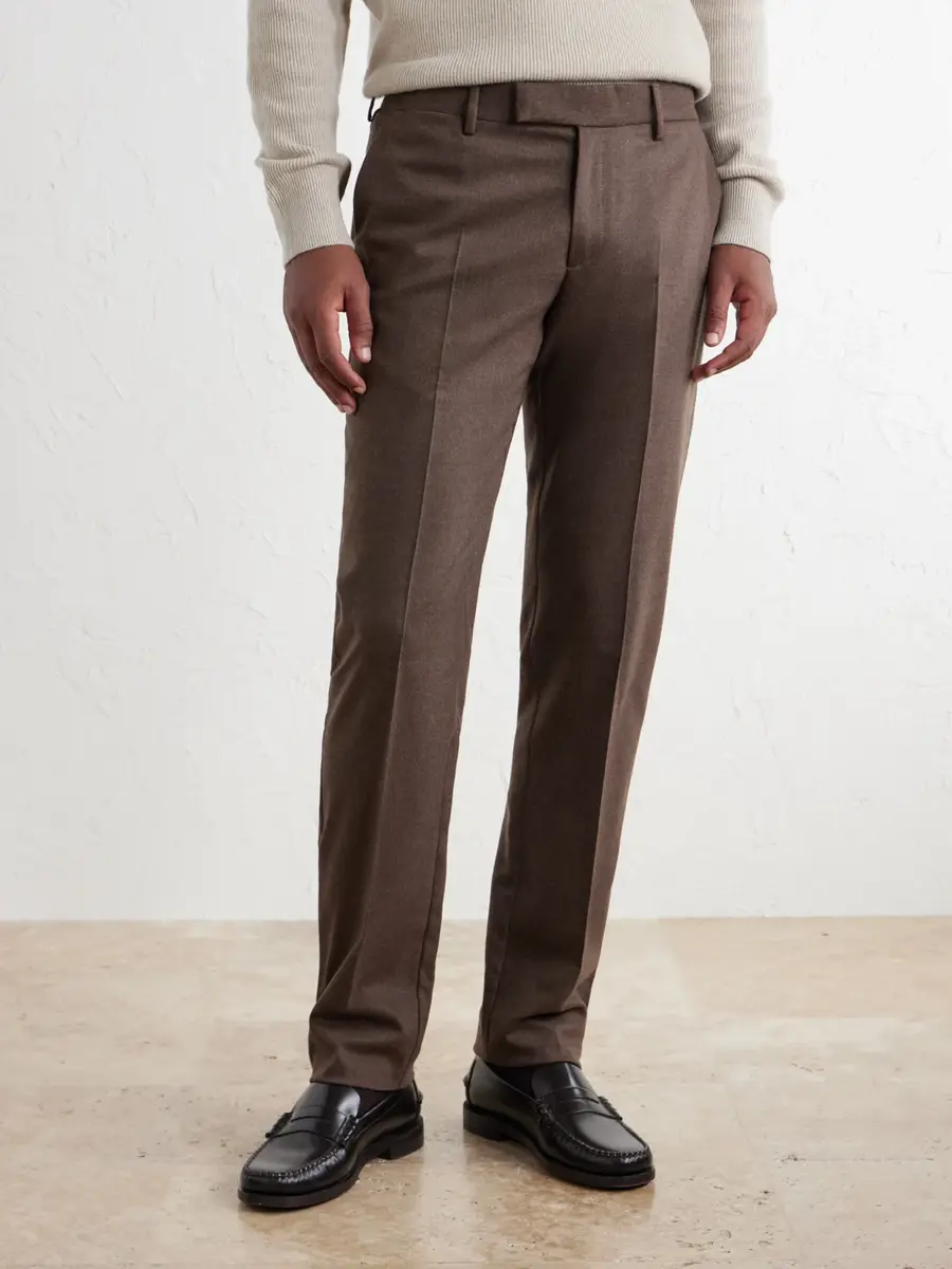 Sunspel Straight-Leg Stretch Wool-Blend Flannel Trousers - Men | Thumbnail 3 Sunspel Straight-Leg Stretch Wool-Blend Flannel Trousers - Men | Thumbnail 3