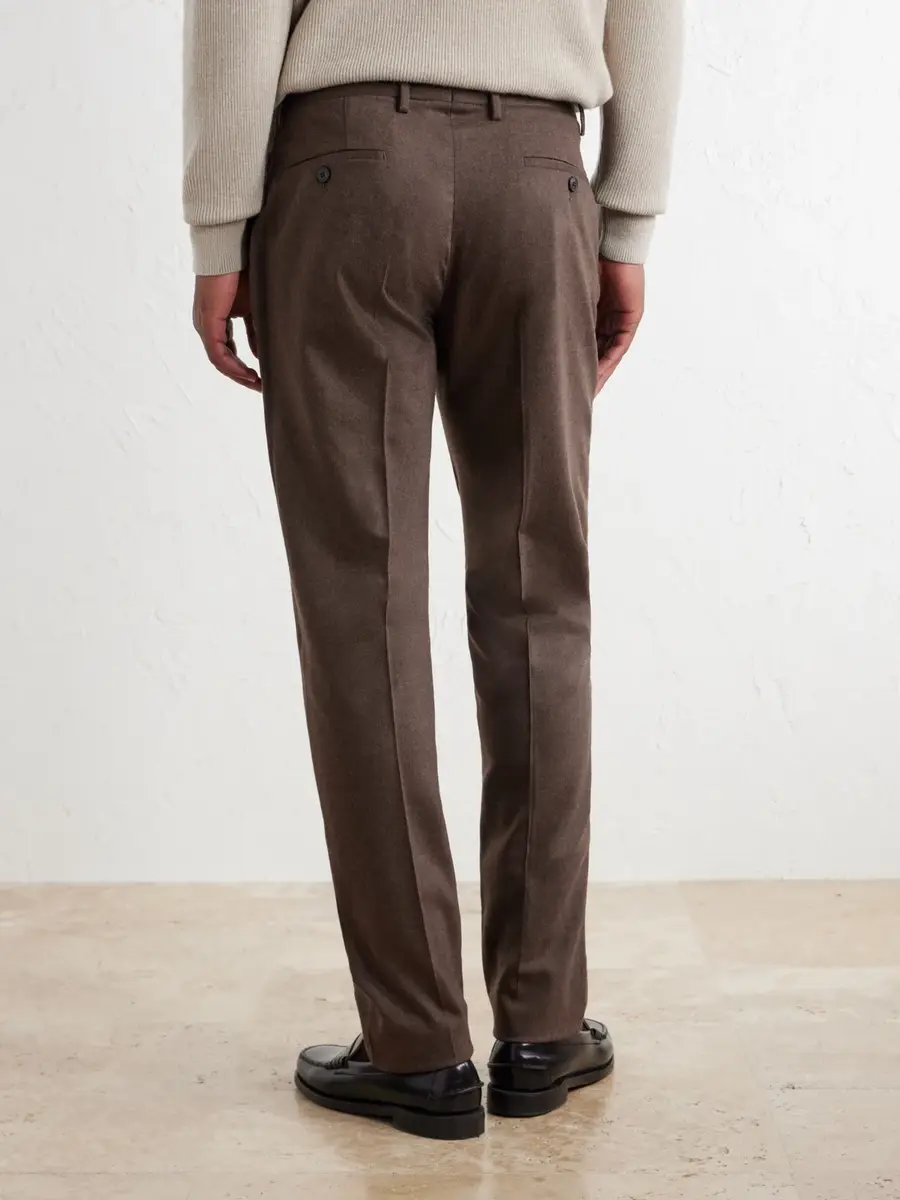 Sunspel Straight-Leg Stretch Wool-Blend Flannel Trousers - Men | Thumbnail 4 Sunspel Straight-Leg Stretch Wool-Blend Flannel Trousers - Men | Thumbnail 4
