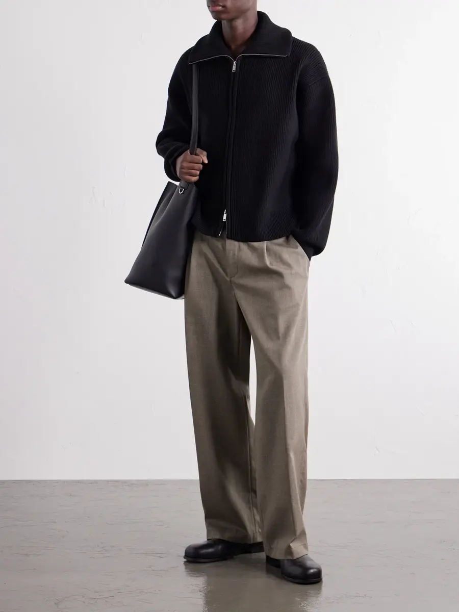 Studio Nicholson Ribbed-Knit Merino Wool Zip-Up Cardigan - Men | Thumbnail 2