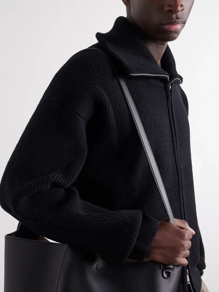 Studio Nicholson Ribbed-Knit Merino Wool Zip-Up Cardigan - Men | Thumbnail 5