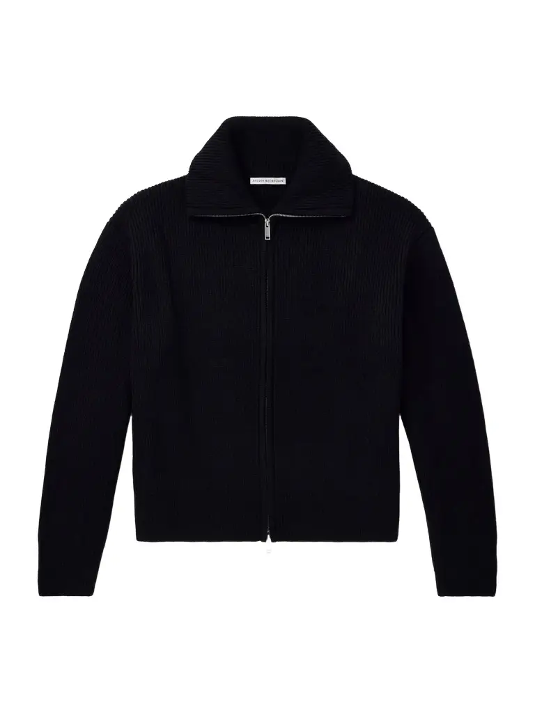 Studio Nicholson Ribbed-Knit Merino Wool Zip-Up Cardigan - Men