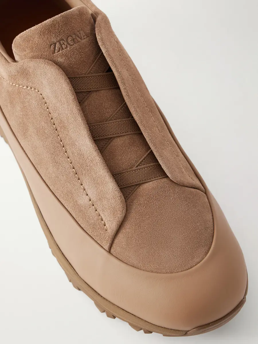 Zegna Triple Stitch™ Monte Rubber-Trimmed Suede Slip-On Sneakers - Men | Thumbnail 5 Zegna Triple Stitch™ Monte Rubber-Trimmed Suede Slip-On Sneakers - Men | Thumbnail 5