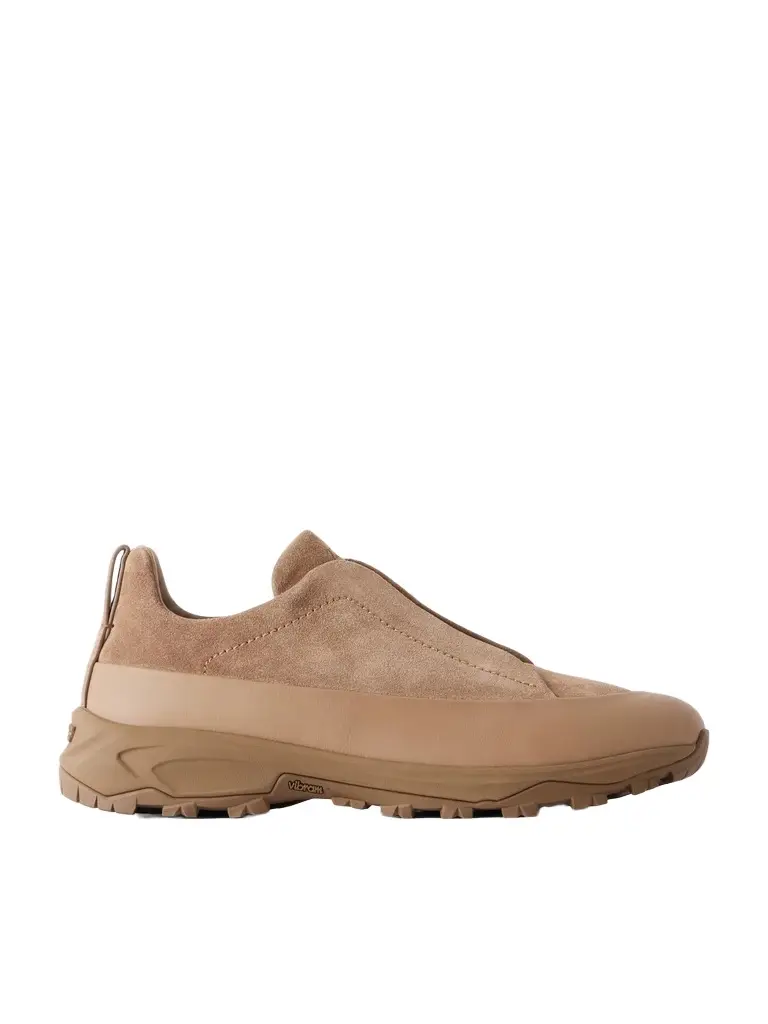 Zegna Triple Stitch™ Monte Rubber-Trimmed Suede Slip-On Sneakers - Men