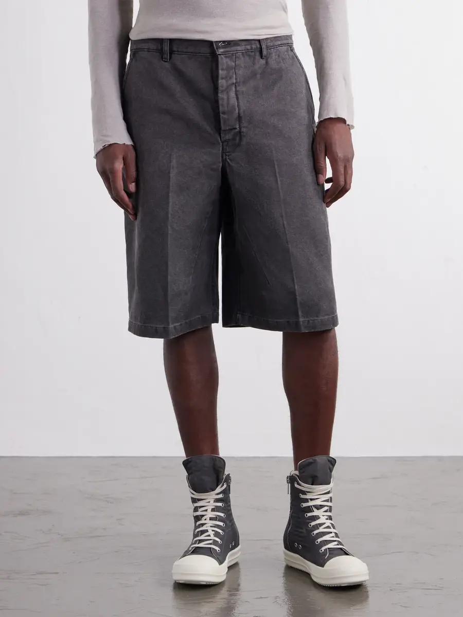 DRKSHDW by Rick Owens Work Straight-Leg Cotton-Canvas Shorts - Men | Thumbnail 3 DRKSHDW by Rick Owens Work Straight-Leg Cotton-Canvas Shorts - Men | Thumbnail 3