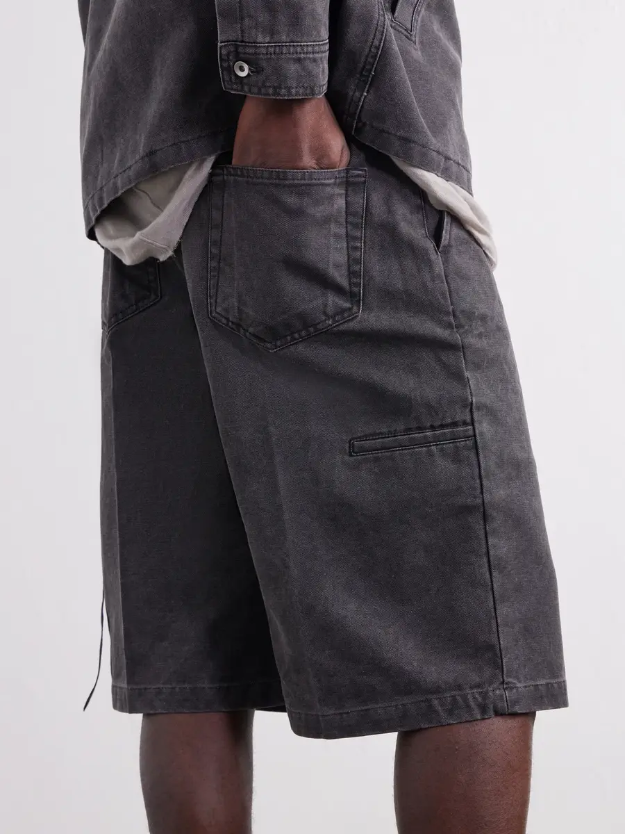 DRKSHDW by Rick Owens Work Straight-Leg Cotton-Canvas Shorts - Men | Thumbnail 5 DRKSHDW by Rick Owens Work Straight-Leg Cotton-Canvas Shorts - Men | Thumbnail 5
