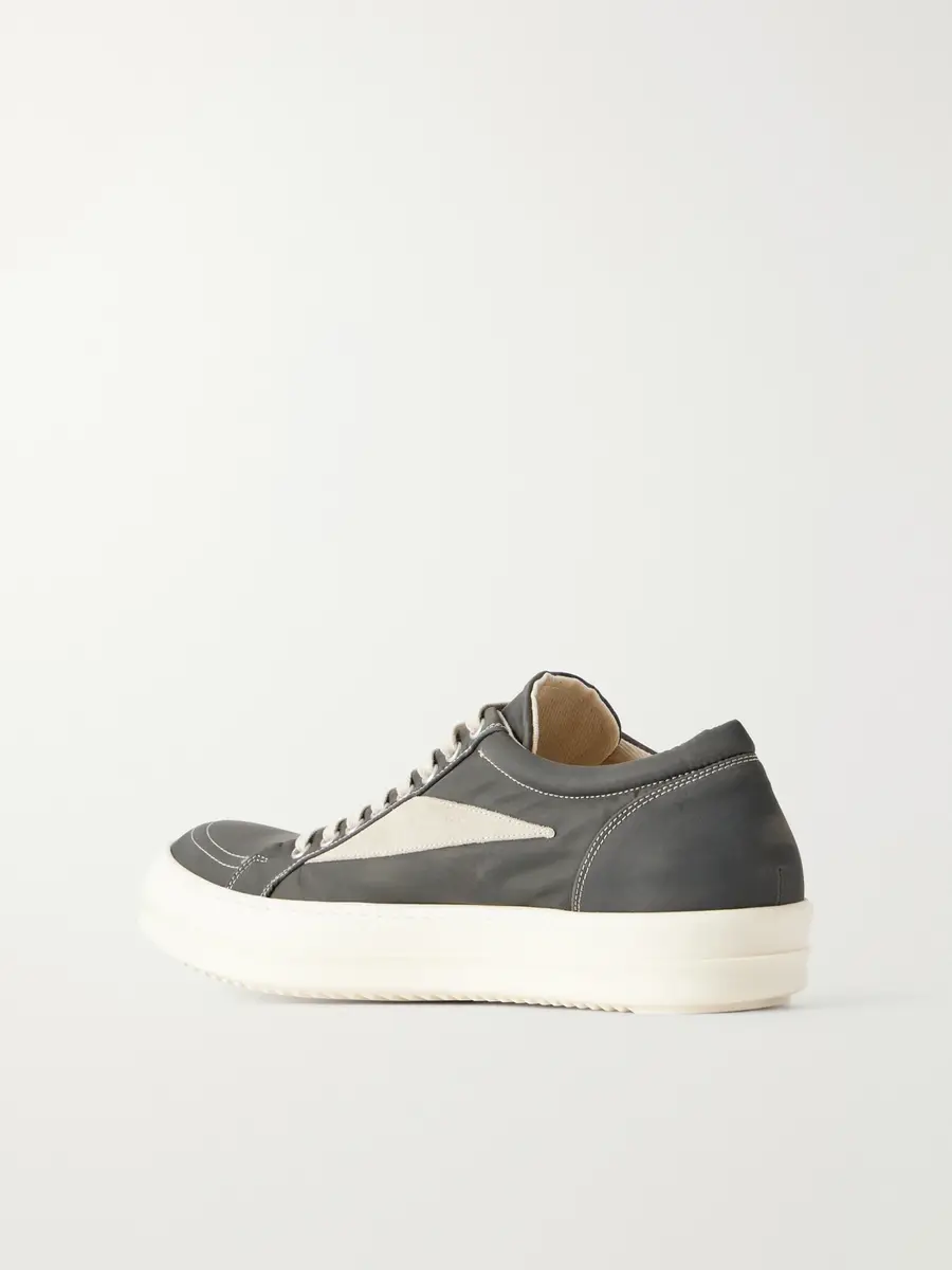 DRKSHDW by Rick Owens Vintage Suede-Trimmed Denim Sneakers - Men | Thumbnail 4
