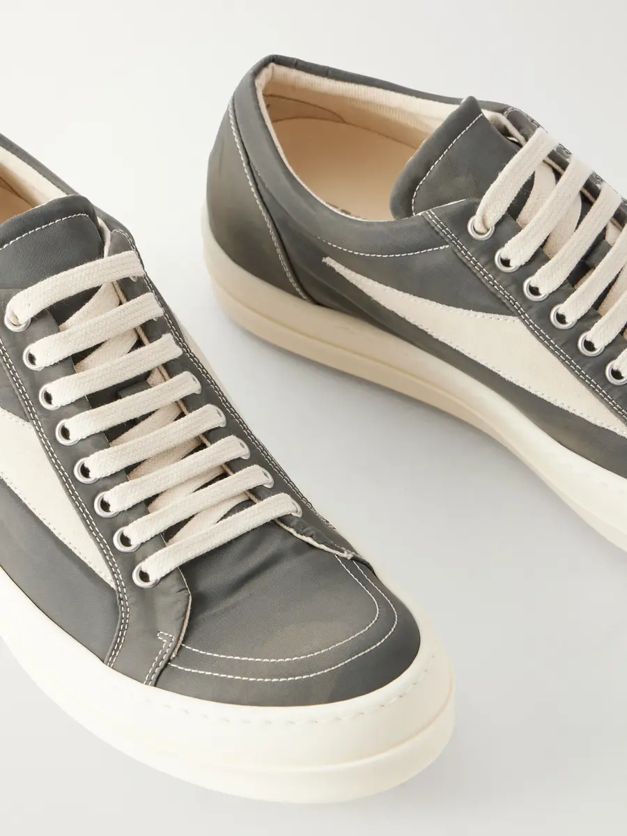 DRKSHDW by Rick Owens Vintage Suede-Trimmed Denim Sneakers - Men | Thumbnail 5
