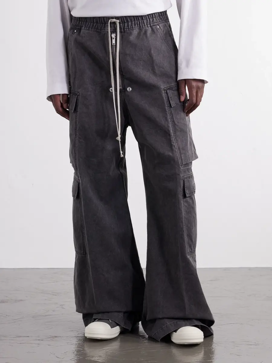 DRKSHDW by Rick Owens Jumbo Belas Wide-Leg Cotton-Canvas Cargo Trousers - Men | Thumbnail 3
