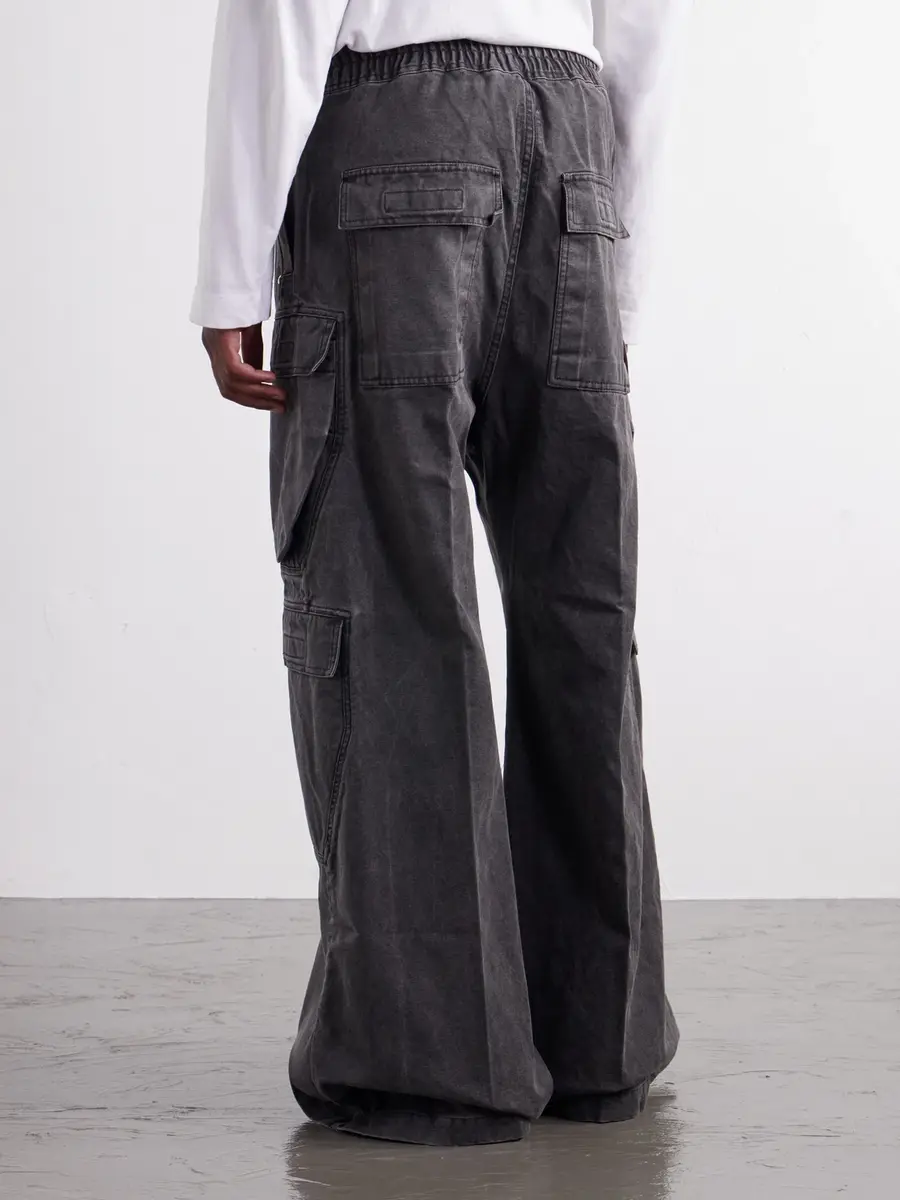 DRKSHDW by Rick Owens Jumbo Belas Wide-Leg Cotton-Canvas Cargo Trousers - Men | Thumbnail 4