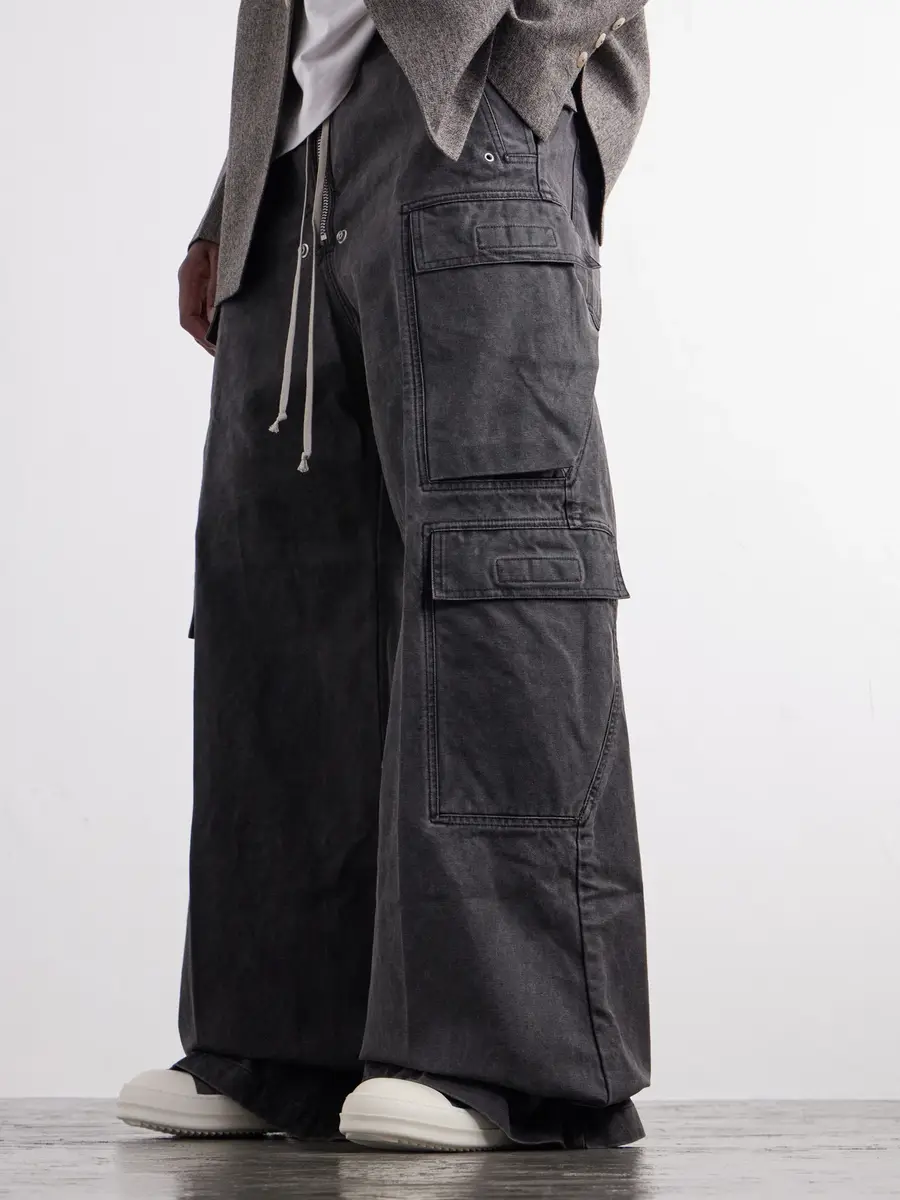 DRKSHDW by Rick Owens Jumbo Belas Wide-Leg Cotton-Canvas Cargo Trousers - Men | Thumbnail 5