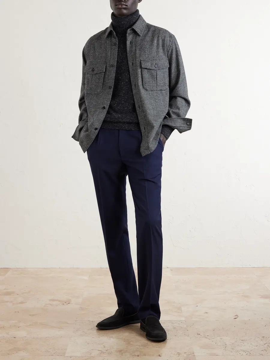 dunhill Houndstooth Wool Overshirt - Men | Thumbnail 2 dunhill Houndstooth Wool Overshirt - Men | Thumbnail 2