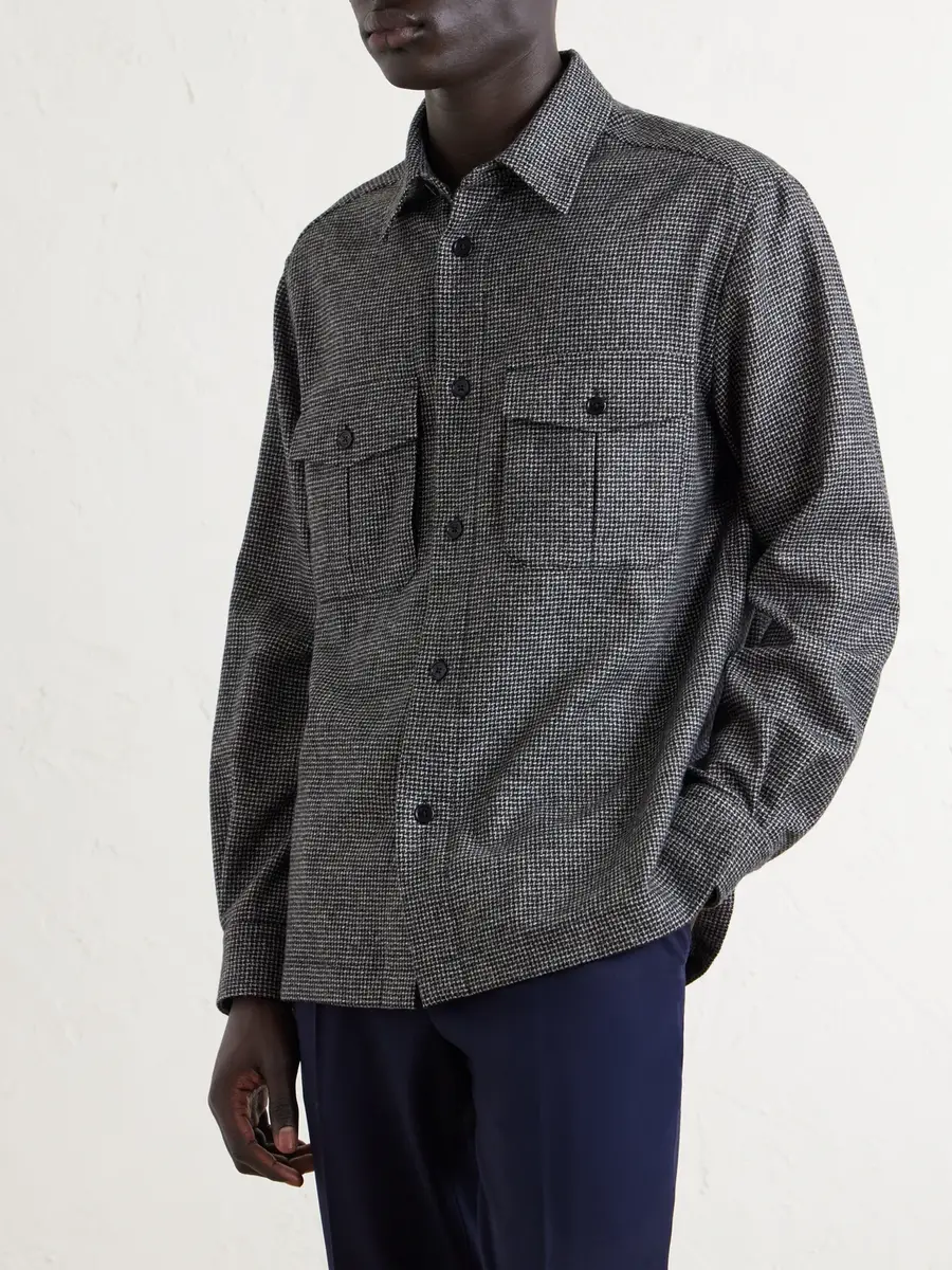 dunhill Houndstooth Wool Overshirt - Men | Thumbnail 3 dunhill Houndstooth Wool Overshirt - Men | Thumbnail 3