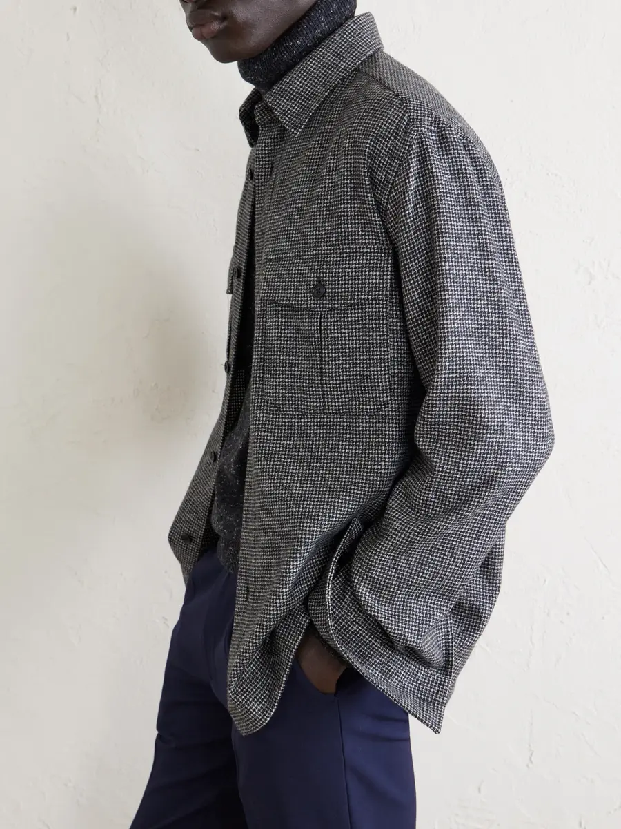 dunhill Houndstooth Wool Overshirt - Men | Thumbnail 5 dunhill Houndstooth Wool Overshirt - Men | Thumbnail 5