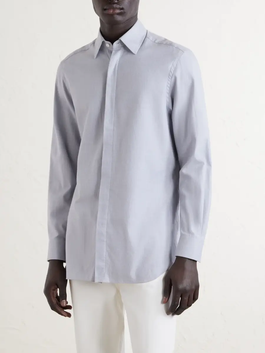 dunhill Cotton and Cashmere-Blend Shirt - Men | Thumbnail 3 dunhill Cotton and Cashmere-Blend Shirt - Men | Thumbnail 3
