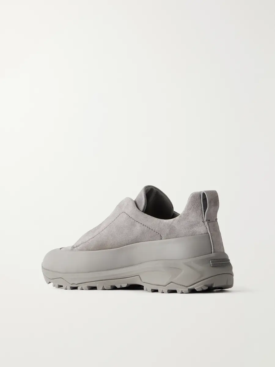 Zegna Triple Stitch™ Monte Leather-Trimmed Suede Slip-On Sneakers - Men | Thumbnail 4 Zegna Triple Stitch™ Monte Leather-Trimmed Suede Slip-On Sneakers - Men | Thumbnail 4