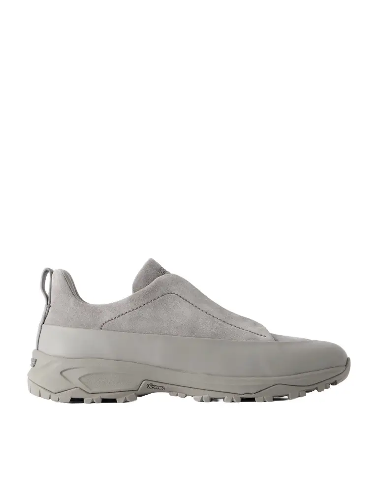 Zegna Triple Stitch™ Monte Leather-Trimmed Suede Slip-On Sneakers - Men