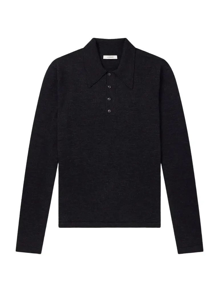 Lemaire Mouliné Wool Polo Shirt - Men