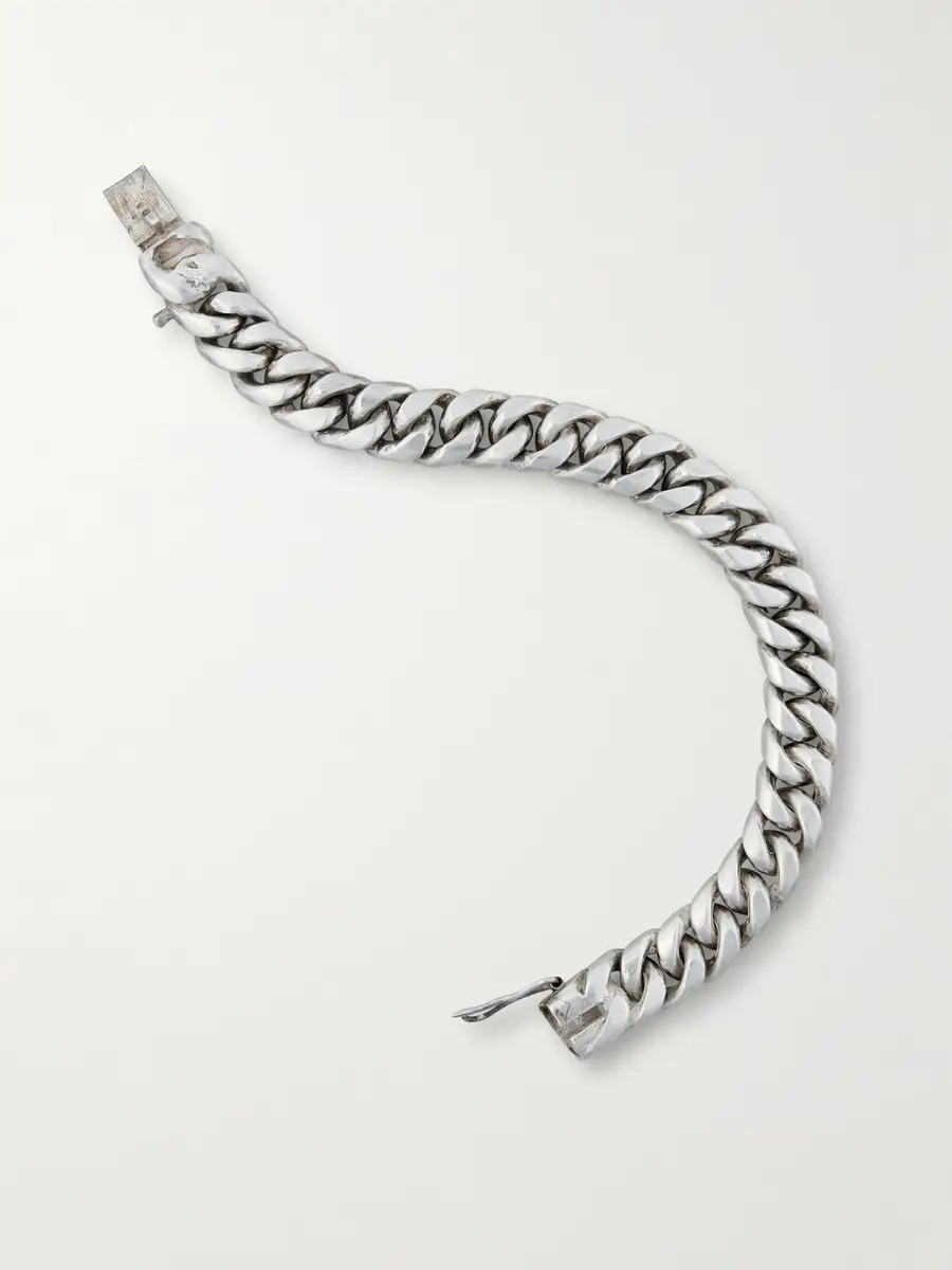 FOUNDWELL Vintage Heavy Curb 1990s Sterling Silver Bracelet - Men | Thumbnail 2