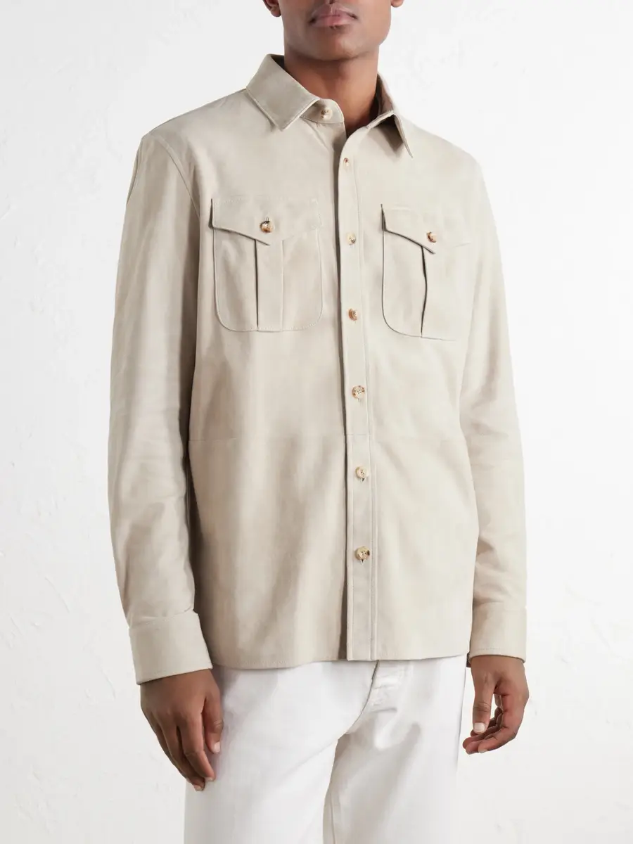Ralph Lauren Purple Label Suede Overshirt - Men | Thumbnail 3