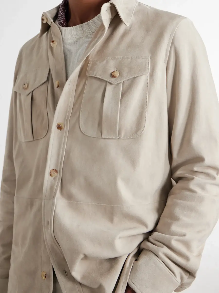 Ralph Lauren Purple Label Suede Overshirt - Men | Thumbnail 5