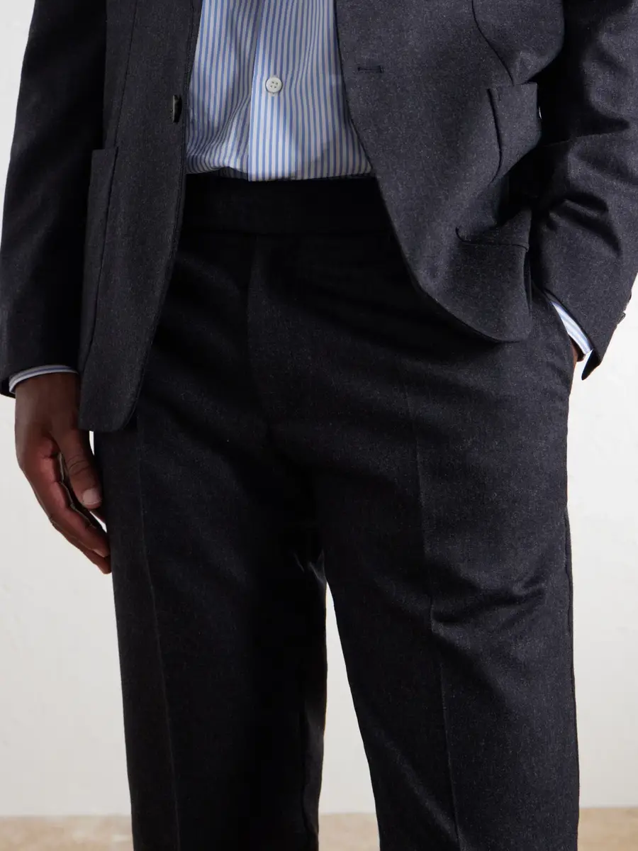 Sunspel Straight-Leg Stretch Wool-Blend Flannel Trousers - Men | Thumbnail 5 Sunspel Straight-Leg Stretch Wool-Blend Flannel Trousers - Men | Thumbnail 5