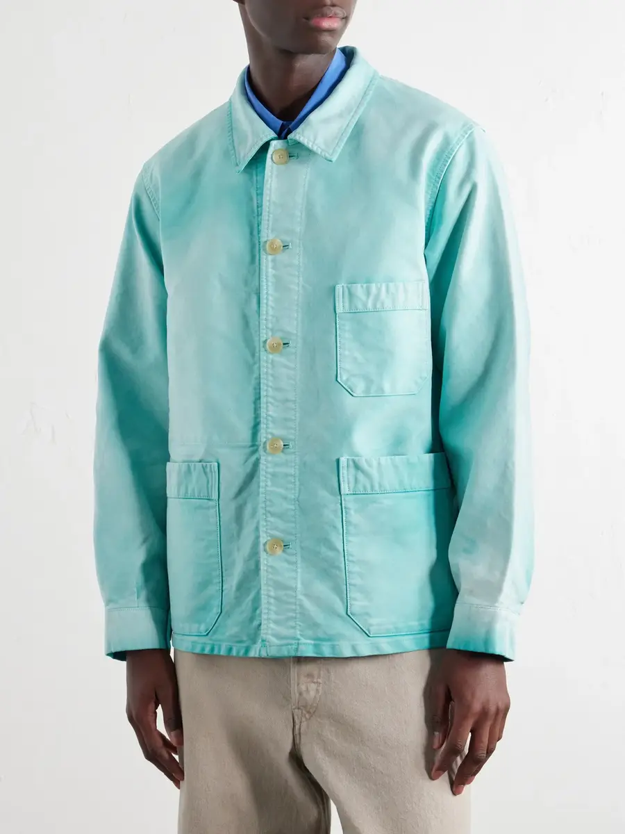 Auralee Garment-Dyed Cotton-Moleskin Blouson Jacket - Men | Thumbnail 3