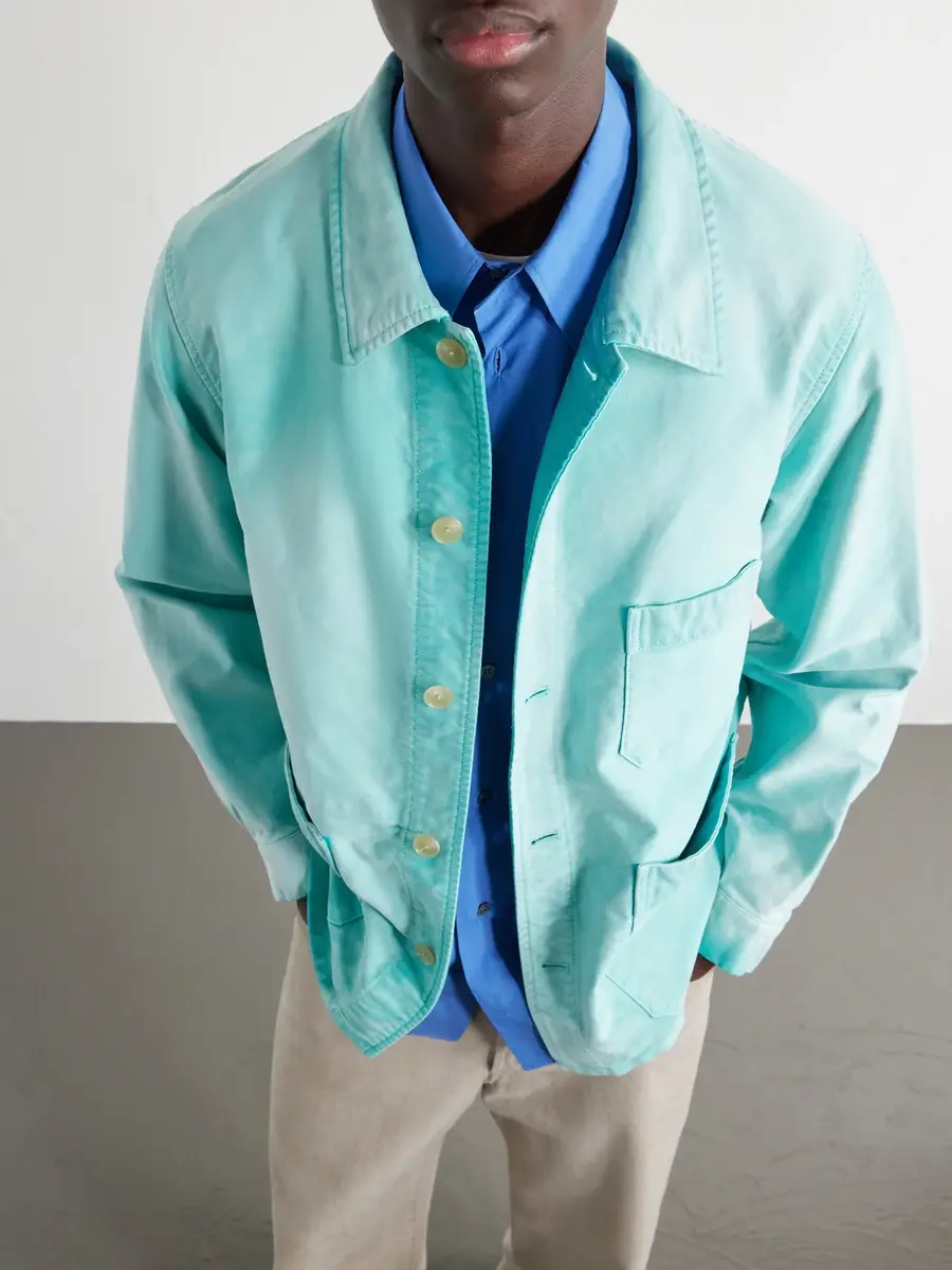 Auralee Garment-Dyed Cotton-Moleskin Blouson Jacket - Men | Thumbnail 4