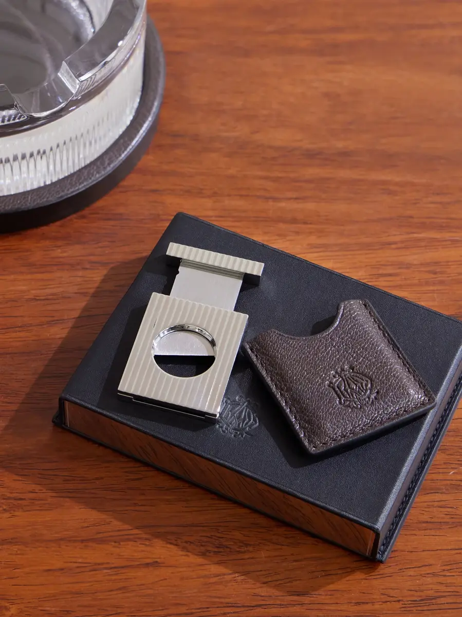 dunhill Steel and Leather Cigar Cutter Case - Men | Thumbnail 2 dunhill Steel and Leather Cigar Cutter Case - Men | Thumbnail 2