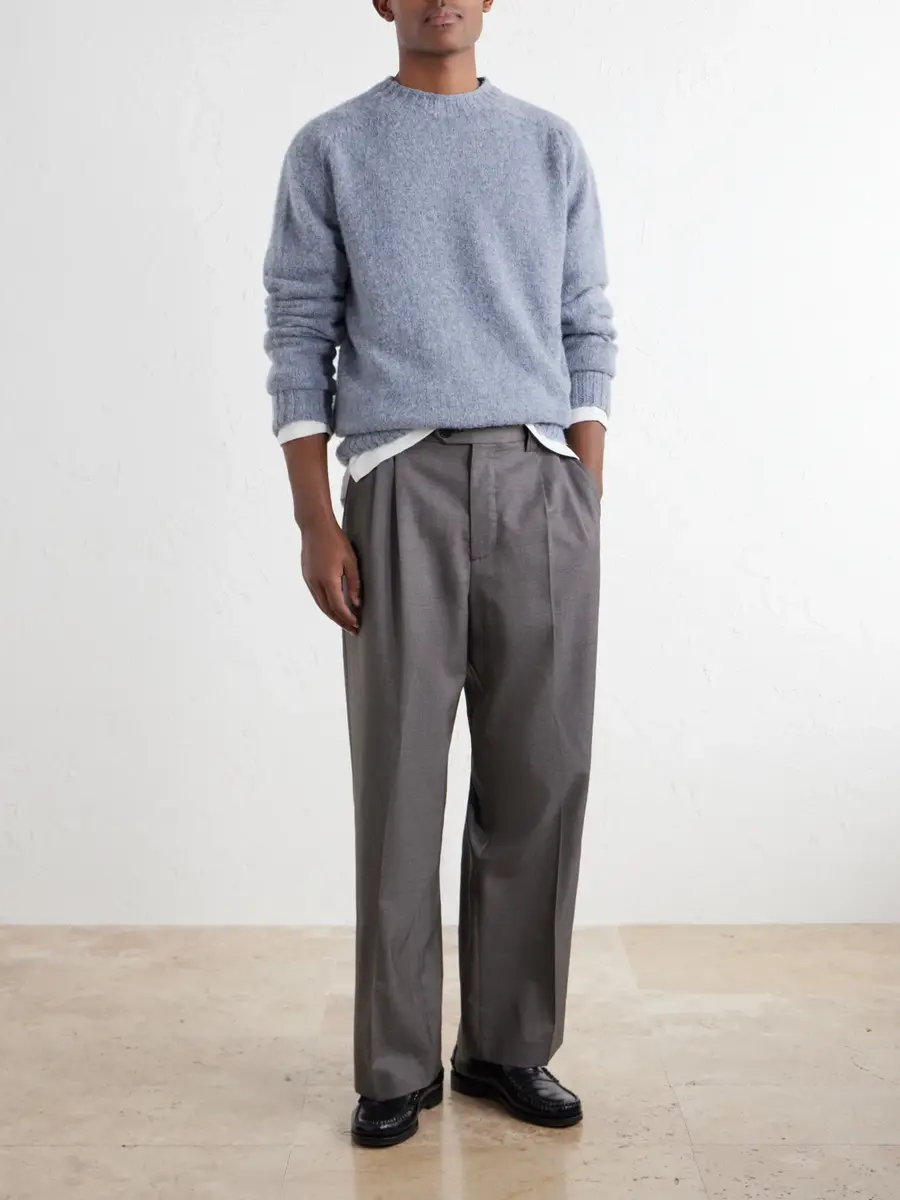 Sunspel Brushed Shetland Wool Sweater - Men | Thumbnail 2 Sunspel Brushed Shetland Wool Sweater - Men | Thumbnail 2
