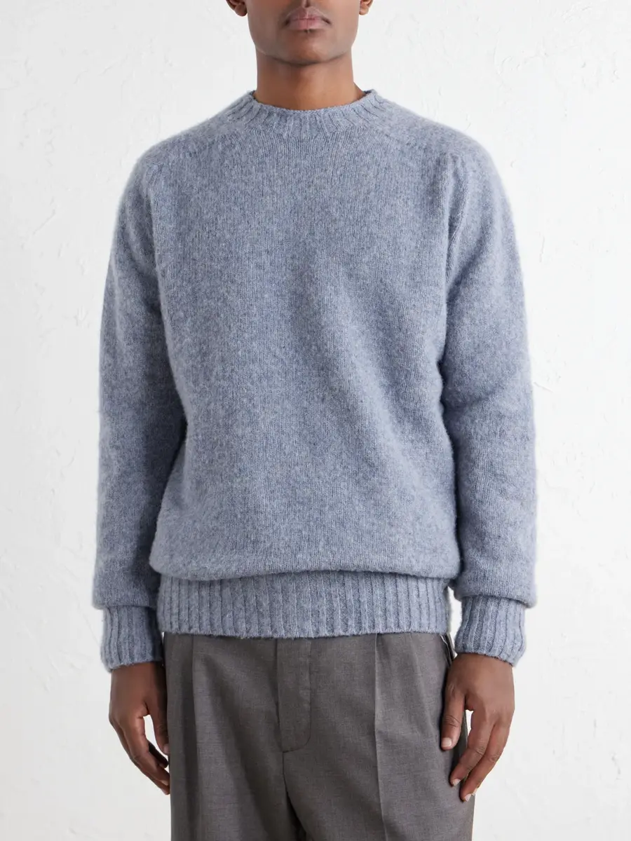 Sunspel Brushed Shetland Wool Sweater - Men | Thumbnail 3 Sunspel Brushed Shetland Wool Sweater - Men | Thumbnail 3